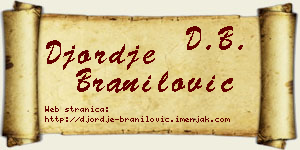Đorđe Branilović vizit kartica